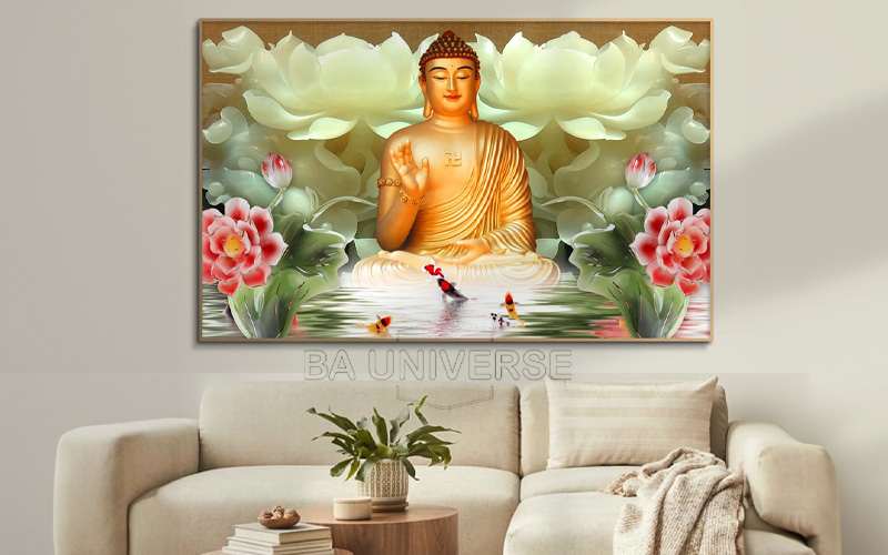 Bức tranh Phật mang lại hòa bình và sức khỏe phồn thịnh cho ngôi nhà